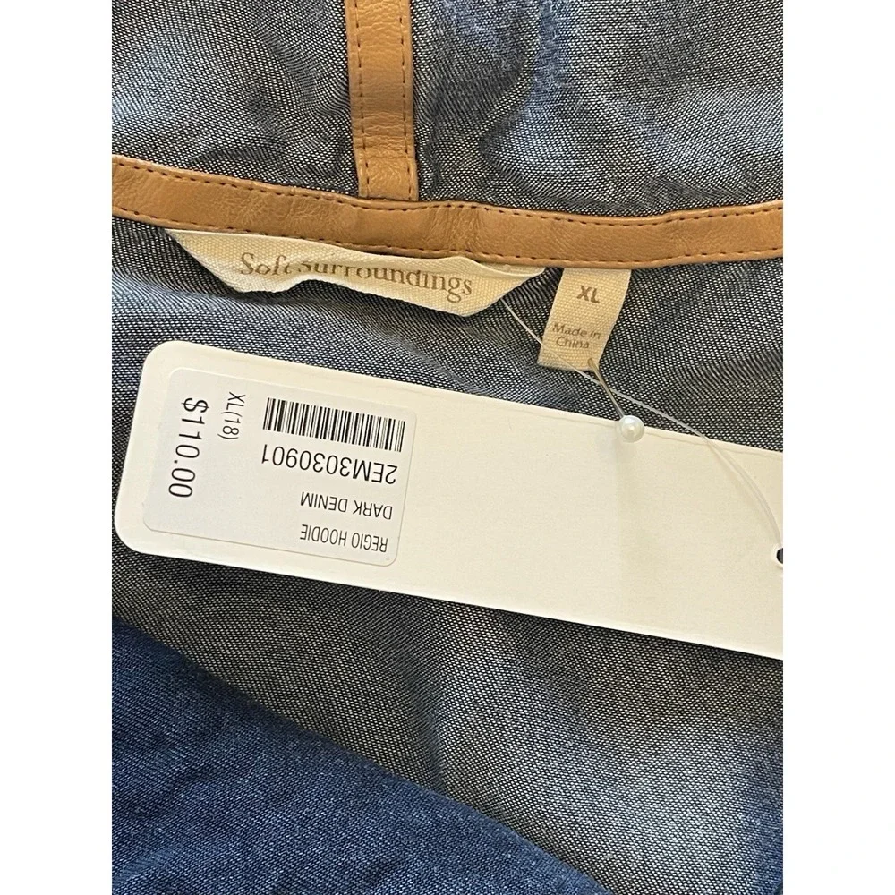 NWT Soft Surroundings Regio Hooded Denim Tunic Top XL Embroidered Boho Spring - Picture 4 of 9
